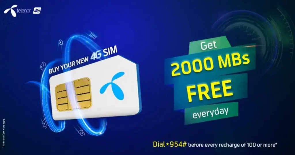 Telenor New SIM Offer free mbs